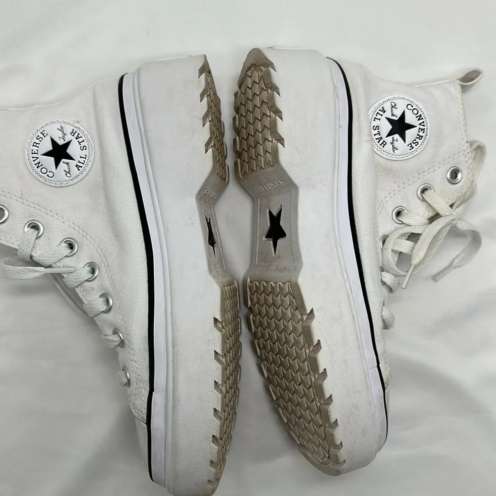 Converse All Star Platform White Sneakers Size 3